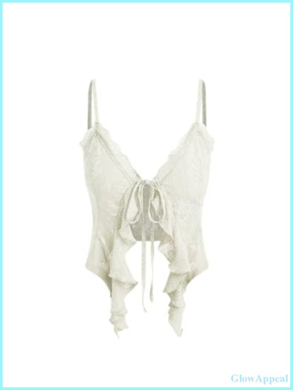 Lace Tie Front Y2K Crop Top Sleeveless V-Neck Summer Going Out